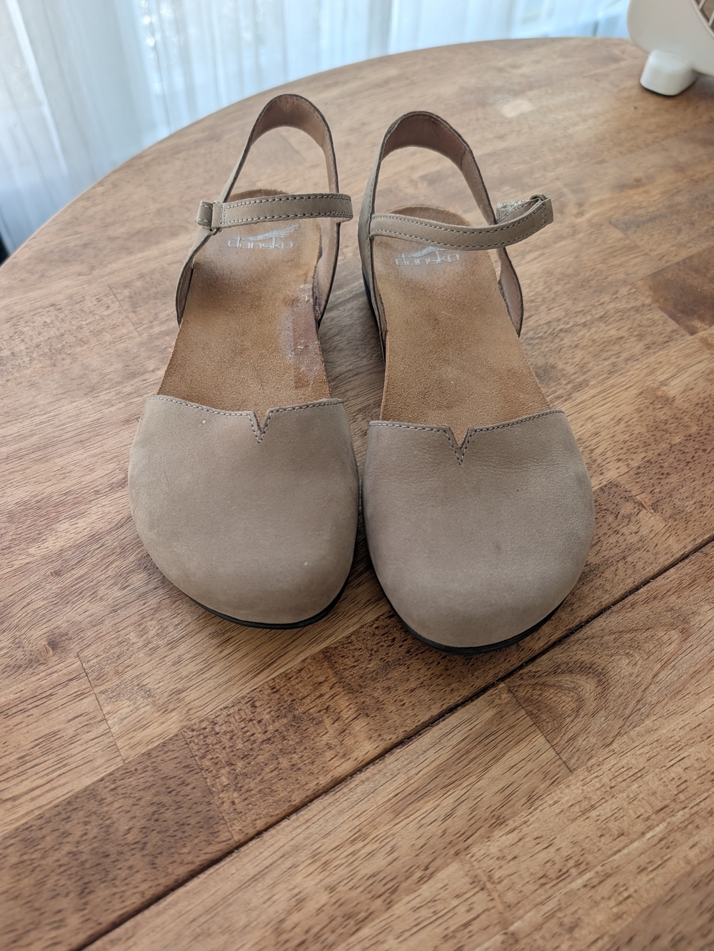 Dansko Taupe Suede Rowan Sandals